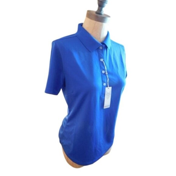 Callaway size S Small Bright Blue Ladies Opti Dri Cooling Golf Shirt NWT - Picture 2 of 2